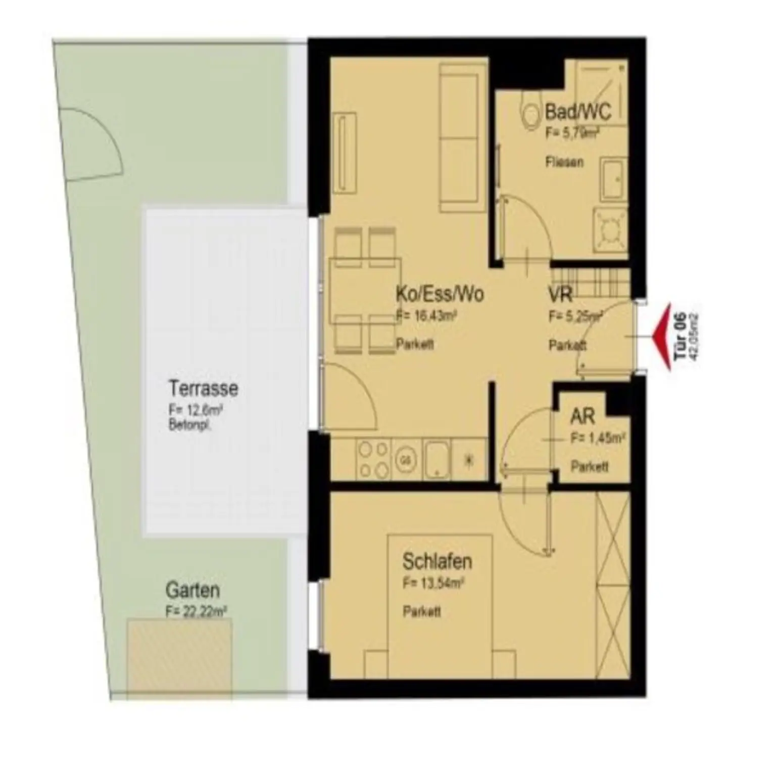 Gartenwohnung nahe U1 Kagraner Platz - Ruhelage - Fußbodenheizung