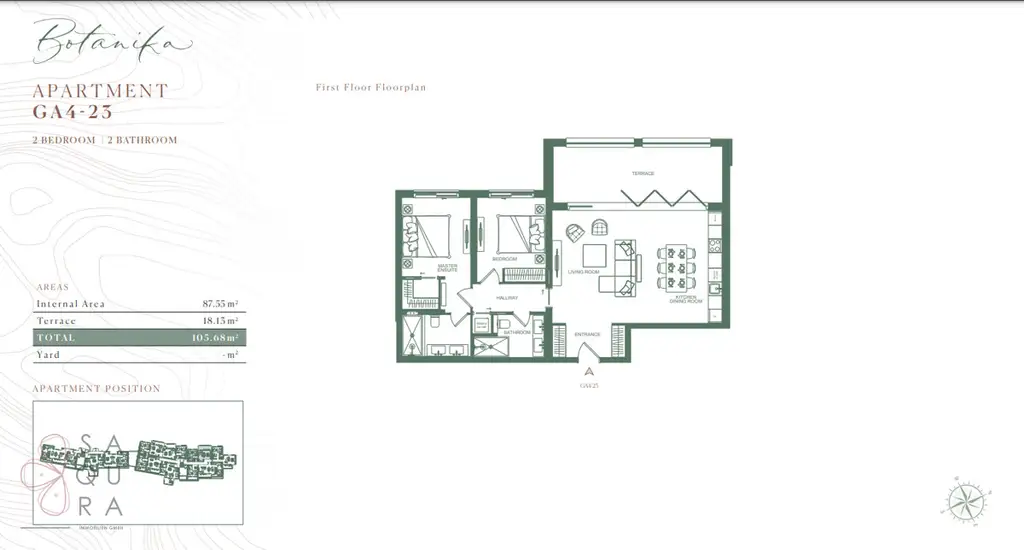 Luštica Bay 
THE PEAKS - GOLF RESIDENCES
Unit No.GA423