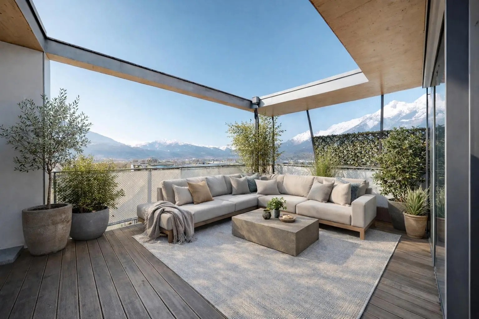 Terrasse mit Möbel-Visualisierung