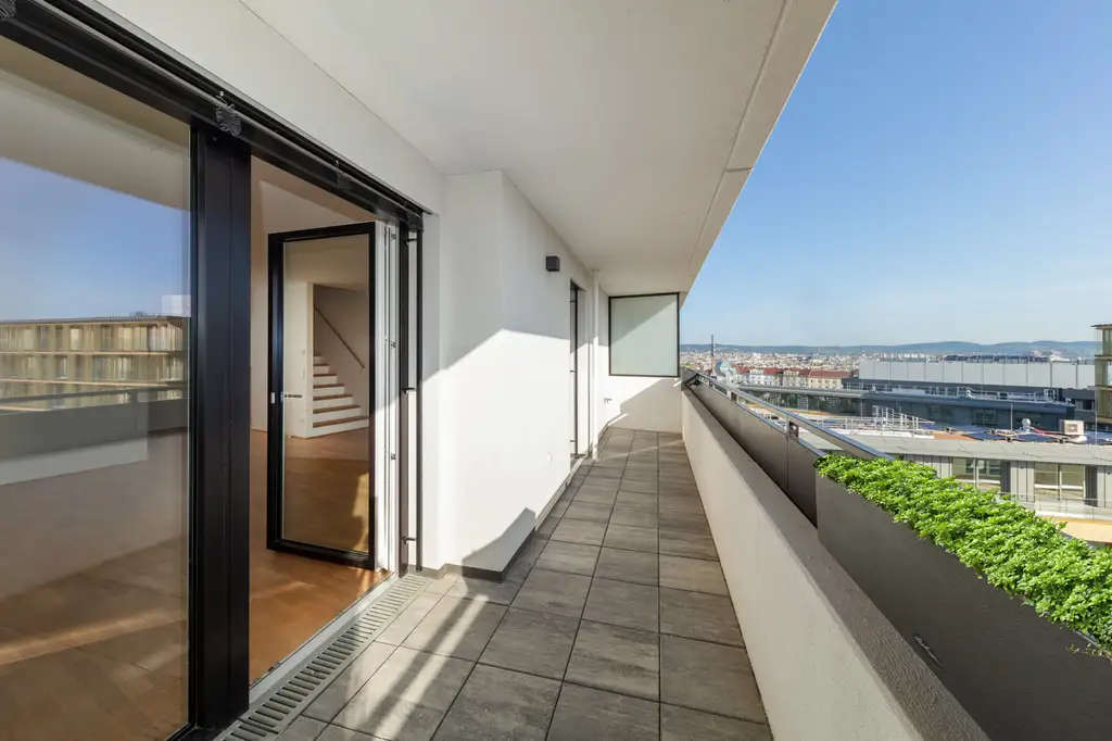 Dachgeschoss 3 Zimmer mit Dachgarten, klimatisiert - provisionsfrei + Jahreskarte Wr. Linien