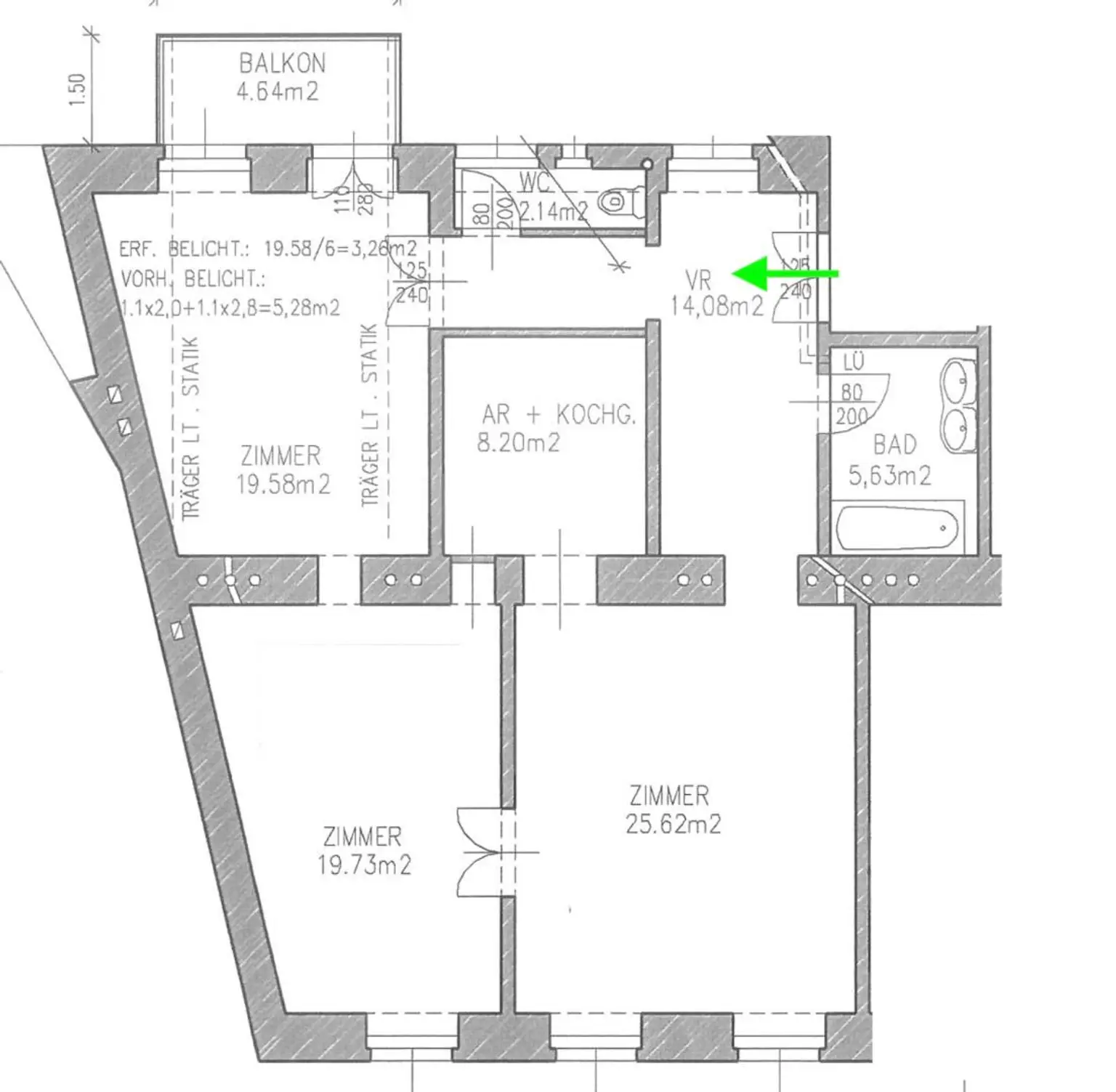 Altbau mit Loggia