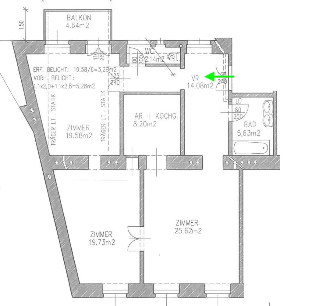 Altbau mit Loggia