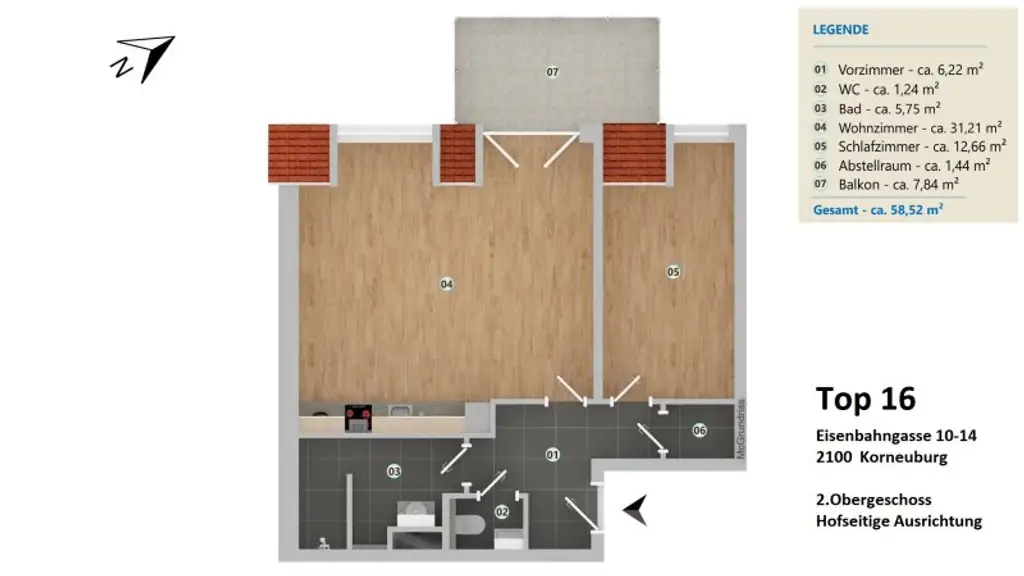 KÜHLUNG, EWE-KÜCHE, WALK-IN-DUSCHE, SCHÖNE TERRASSE, BAUJAHR 2021, GRÜNRUHELAGE KORNEUBURG ZENTRUM!!