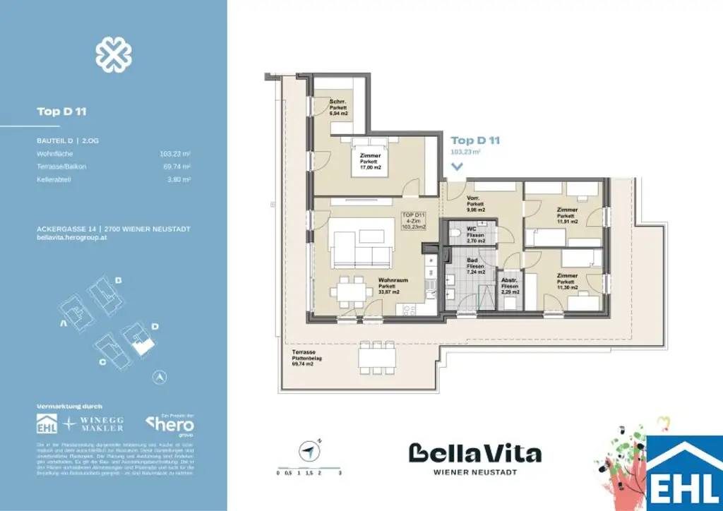 Eine harmonische Verbindung mit der grünen Umgebung im BELLA VITA: Erwerb direkt vom Bauträger!