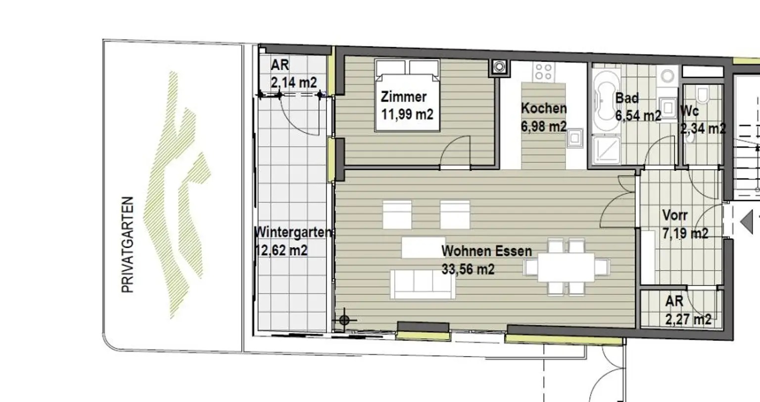 Domviertel: Wohnung mit Wintergarten, Garten und Terrasse! Tiefgaragenplatz möglich!