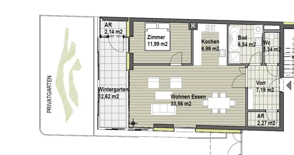 Domviertel: Wohnung mit Wintergarten, Garten und Terrasse! Tiefgaragenplatz möglich!