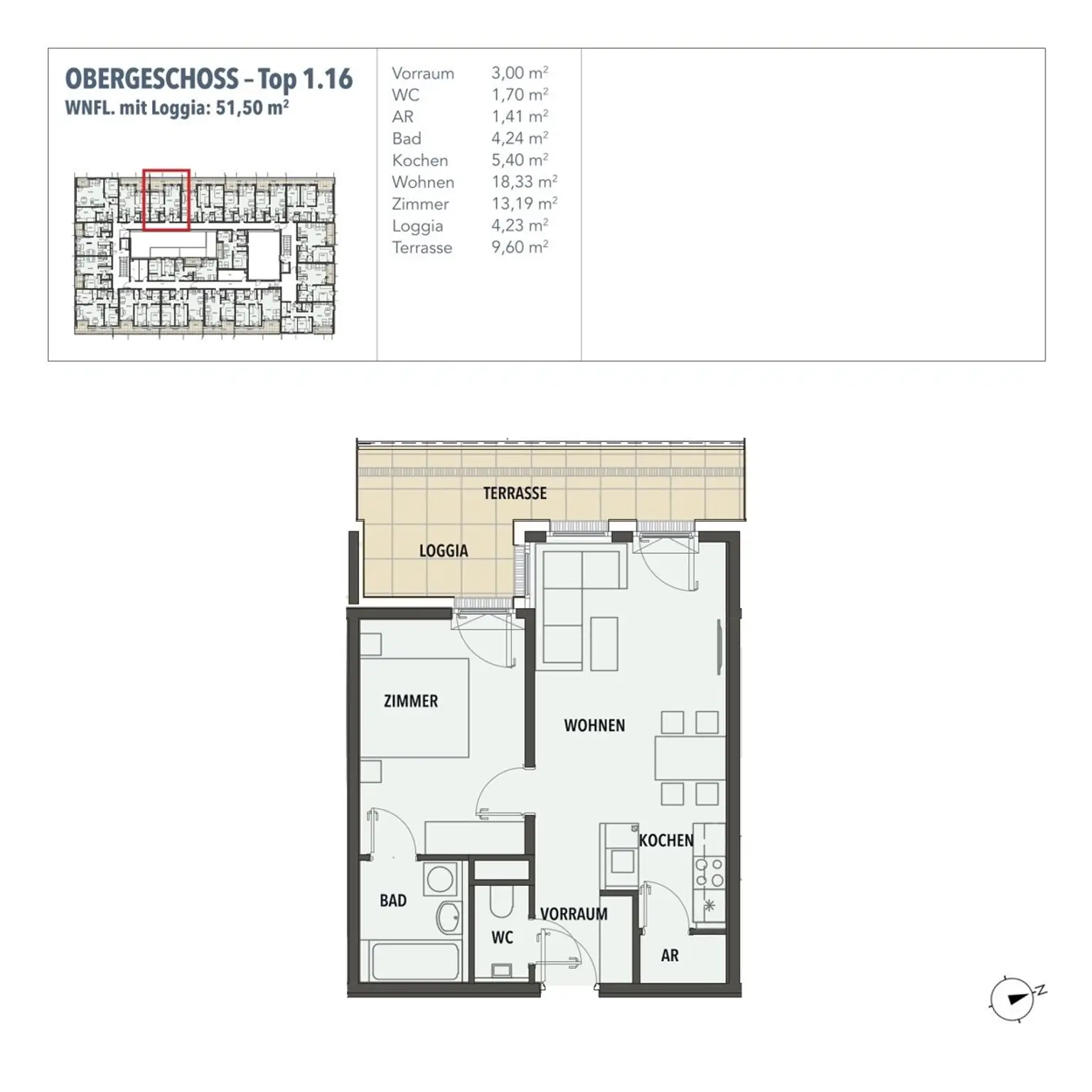 EDI N° 7 - Gemütliche 2 - Zimmer - Wohnung mit großer Loggia