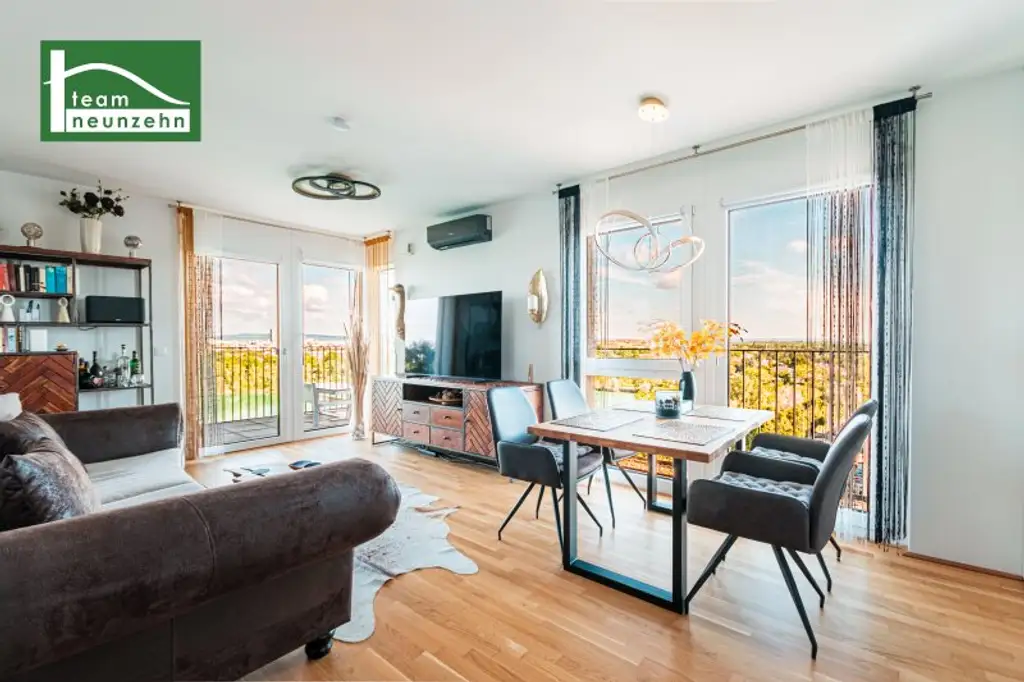 Bestlage am Wasser - direkt beim Hirschstettner Badeteich mit vermutlich der besten Aussicht Wiens! Ein Balkon zum Verlieben!