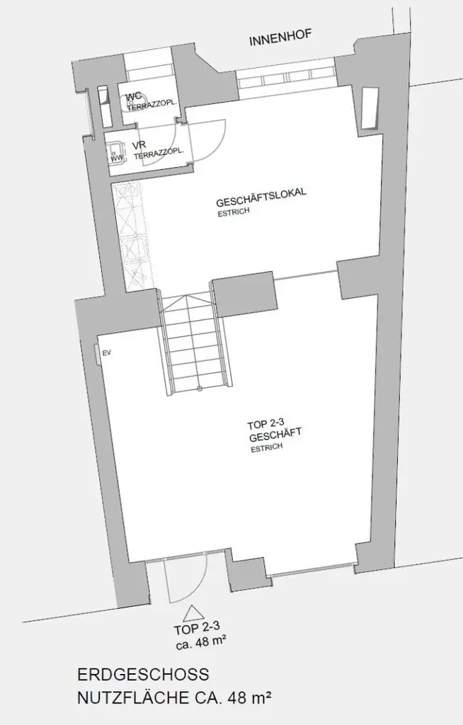 Geschäftslokal in toller Lage - Servitenviertel - Edelrohbau