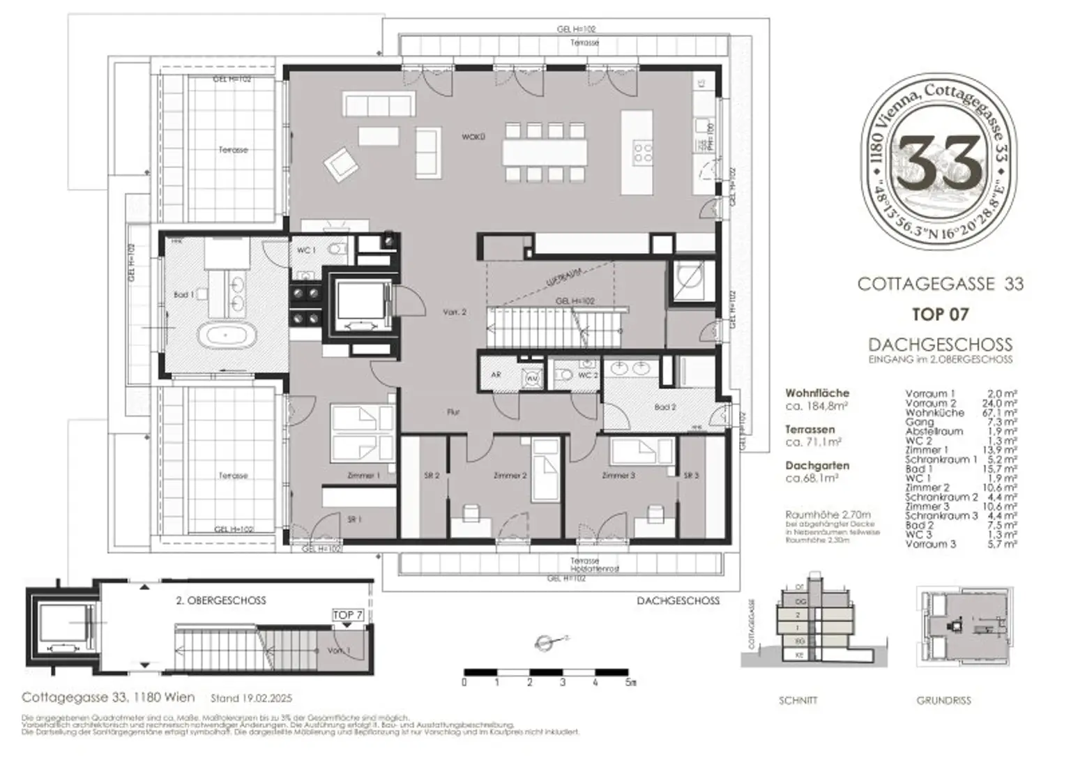Exklusives Penthouse im Cottageviertel mit Dachgarten und Panoramablick über Wien – Luxus und Privatsphäre in Bestlage