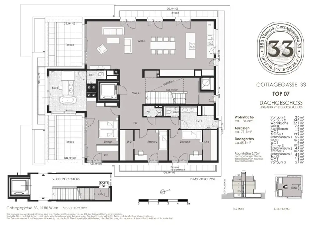 Exklusives Penthouse im Cottageviertel mit Dachgarten und Panoramablick über Wien – Luxus und Privatsphäre in Bestlage