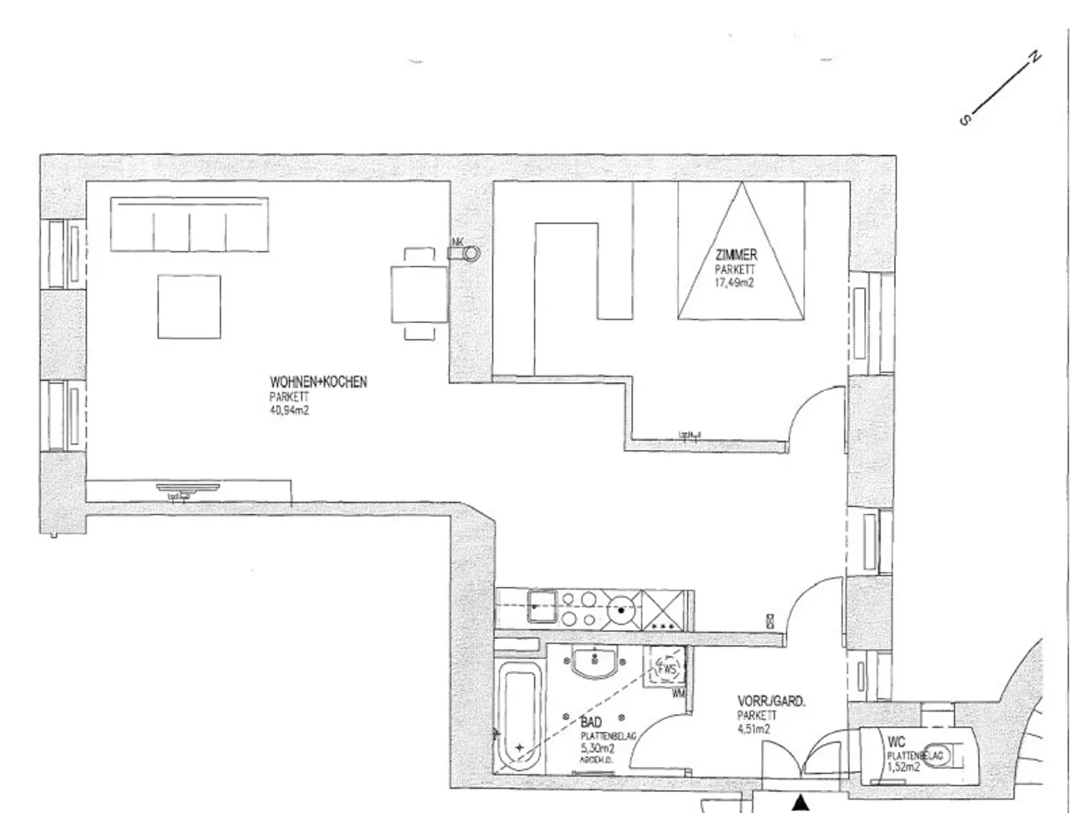 Großzügige 2-Zimmer-Wohnung mit loftartiger Wohnküche und durchdachtem Wohnkonzept