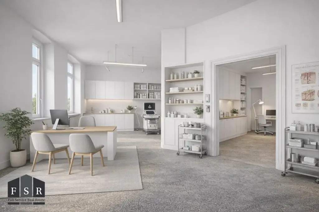 Steinwurf zum Augarten - Nach Ihren Vorstellungen und Bedürfnissen gestalten: Sanierungsbedürftiges strassenseitiges Büro/Praxis/Verkaufsfläche etc. und Wohnung -  Prachtvolles Stilaltbauhaus