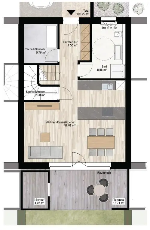Haus E Grundriss ohne Maßstab