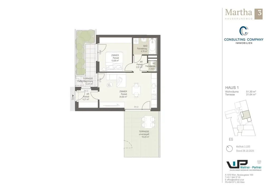 Charmante 2-Zimmer-Wohnung mit Terrasse im Erdgeschoß