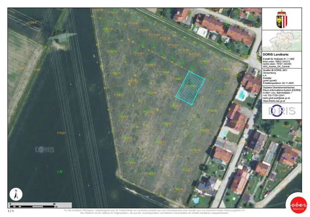 Optimales Baugrundstück Nr. 1110/46 für Doppelhausbebauung - Asten/Raffelstetten