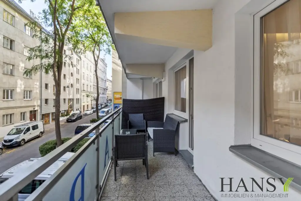 Vollmöblierte 3-Zimmer-Wohnung mit Loggia & zwei getrennt begehbaren Schlafzimmern! (WG-tauglich) 5 Gehminuten zur Mariahilfer-Straße