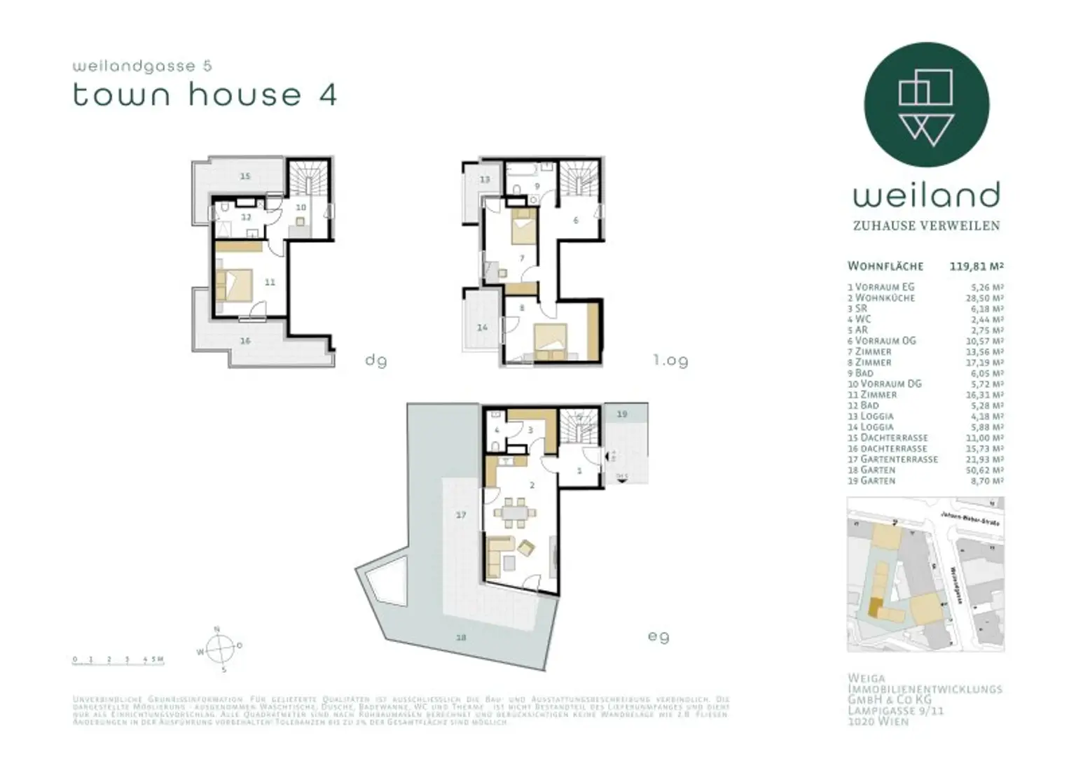 Erstbezug! Neubau-Reihenhaus mit Terrasse, Dachterrasse, Loggien & Garten (auch für Anleger)