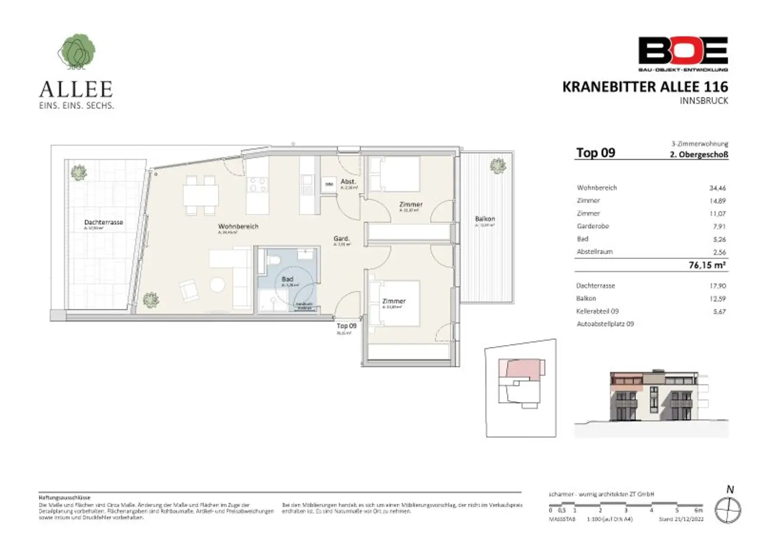 Aussicht inklusive: Dachgeschosswohnung in Hötting