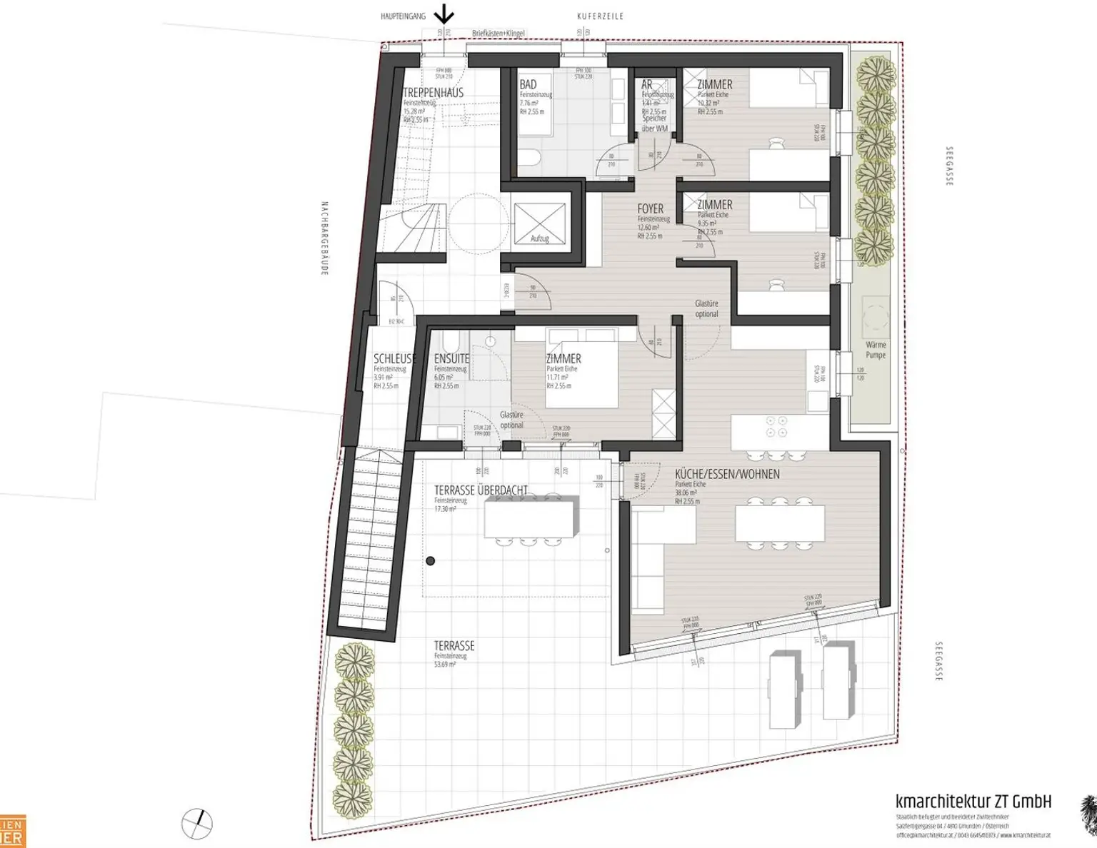 Exklusive 4-Zimmer-Architektenwohnung mit Panoramaterrasse in Gmunden