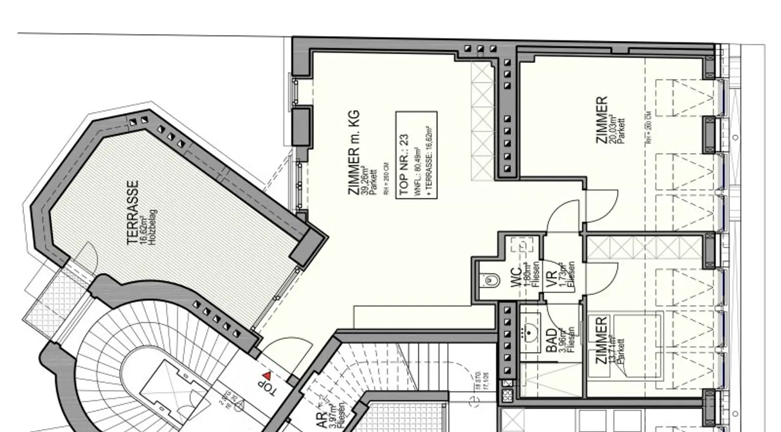 Exklusiv möbliertes DG Apartment mit Terrasse