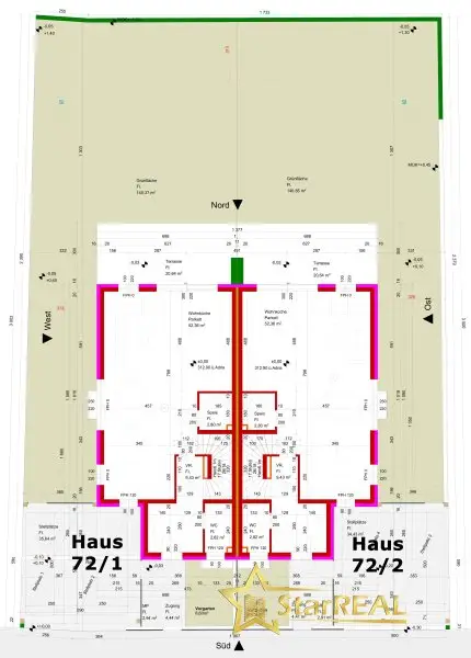 Grundriss Erdgeschoss mit Garten