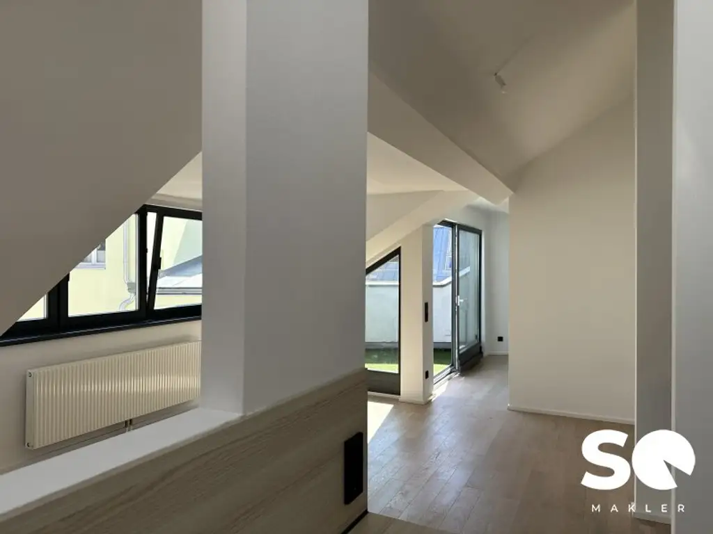 #SQ - DG / LOFT - STILVOLLES WOHNEN MIT SONNIGER TERRASSE BEIM AUGARTEN (GAUßPLATZ) & NÄHE DONAUKANAL (U4)