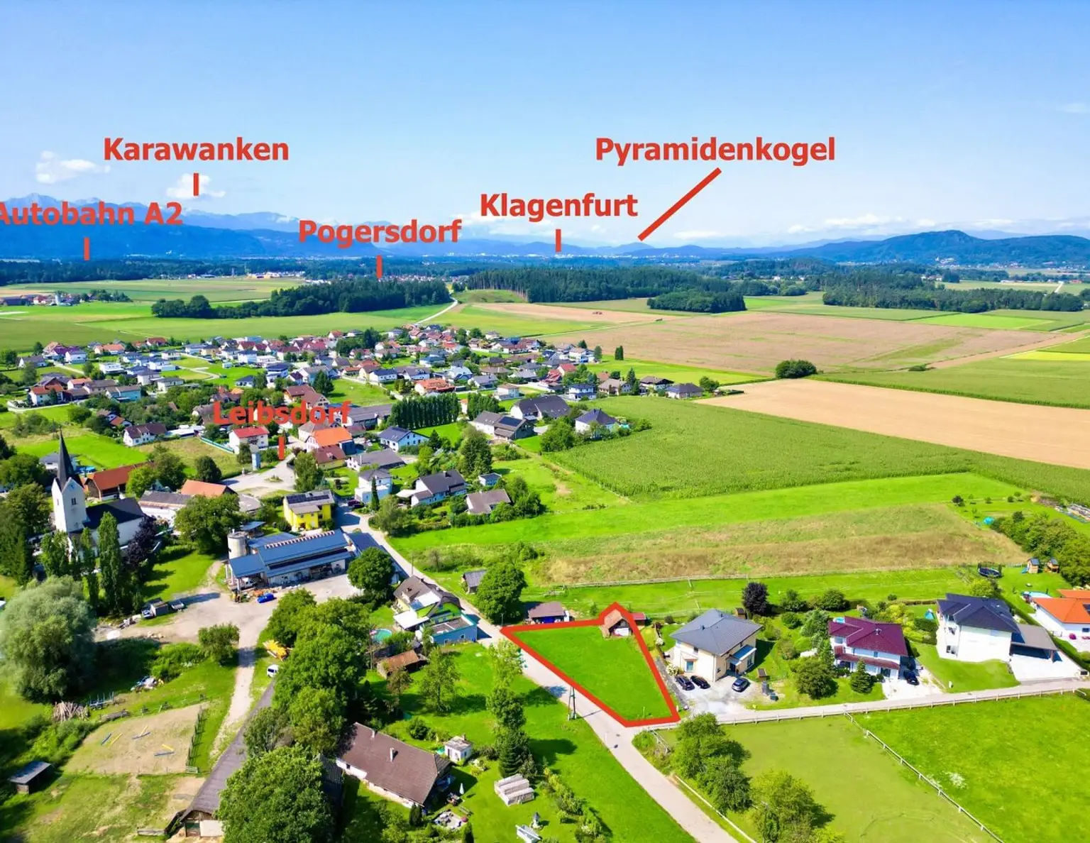 Ihr Familien-Bauplatz in Leibsdorf: Ruhig gelegen, bestens erschlossen & mit Karawankenblick