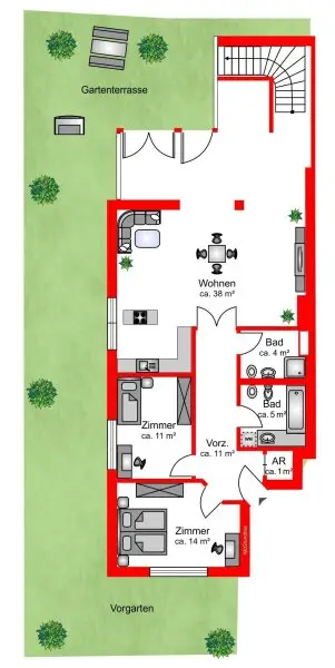 UNBERFISTETE Gartenwohnung mit Hobby/SPA-Ebene und 2 Garagenplätzen!