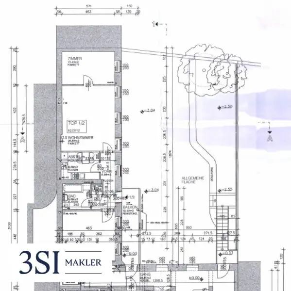 Großzügige Sonnenterrasse + absolute Privatsphäre - Helle 3-Zimmer-Wohnung in eleganter Altbauliegenschaft im 3. Bezirk