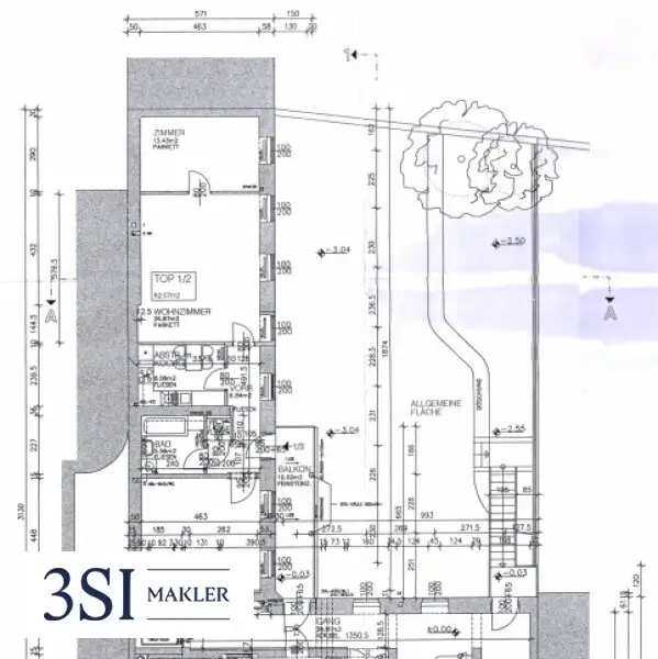 Großzügige Sonnenterrasse + absolute Privatsphäre - Helle 3-Zimmer-Wohnung in eleganter Altbauliegenschaft im 3. Bezirk