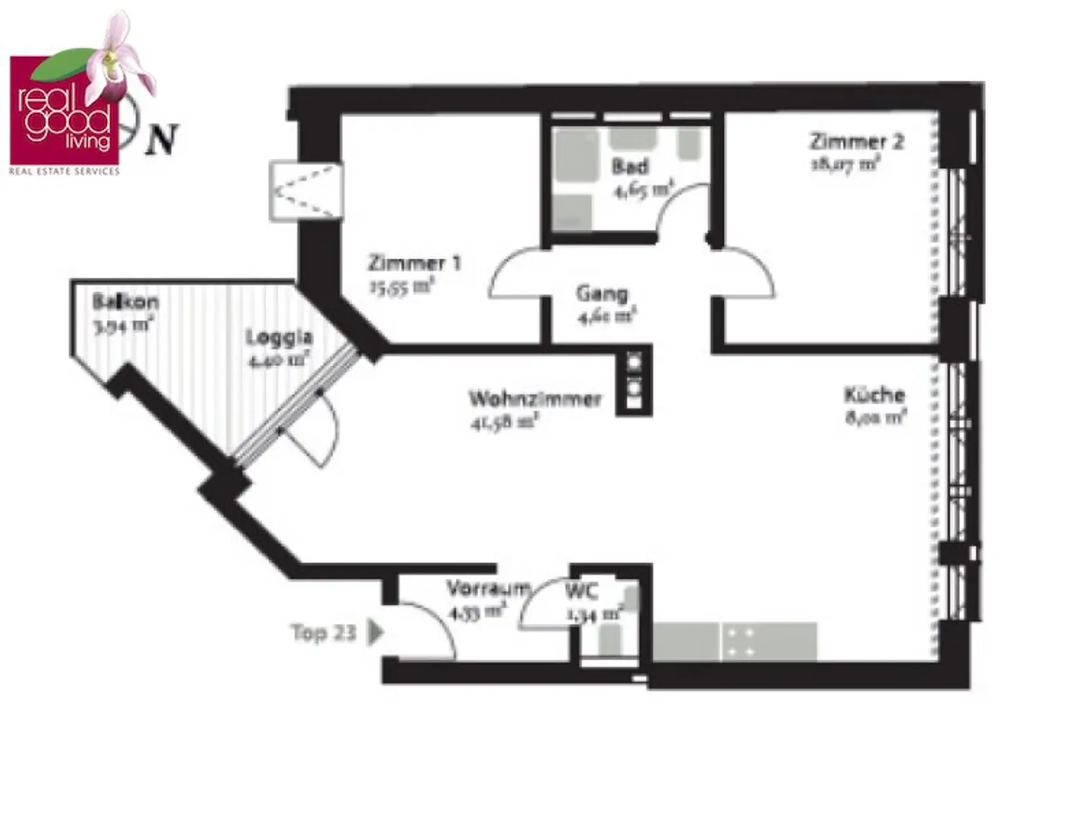 Neubau-Apartment mit Balkon in repräsentativen Gründerzeithaus