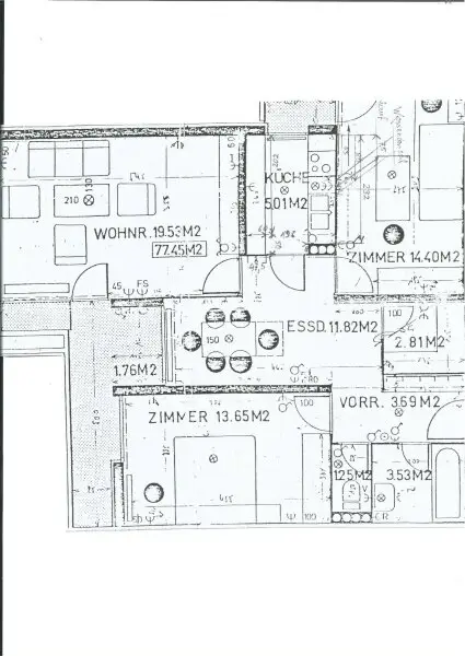 Plan - Renovierte 3 Zimmer Wohnung mit Balkon und Festungsblick Kauf Parsch Salzburg