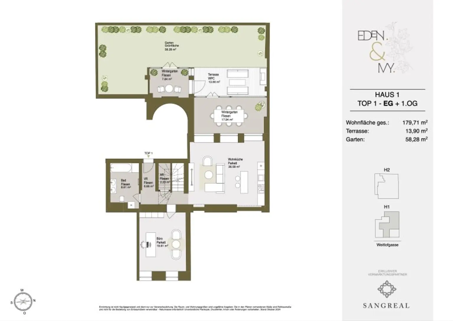 EDEN & IVY - 5-ZIMMER-GARTENWOHNUNG MIT VERTRÄUMTEN WINTERGARTEN