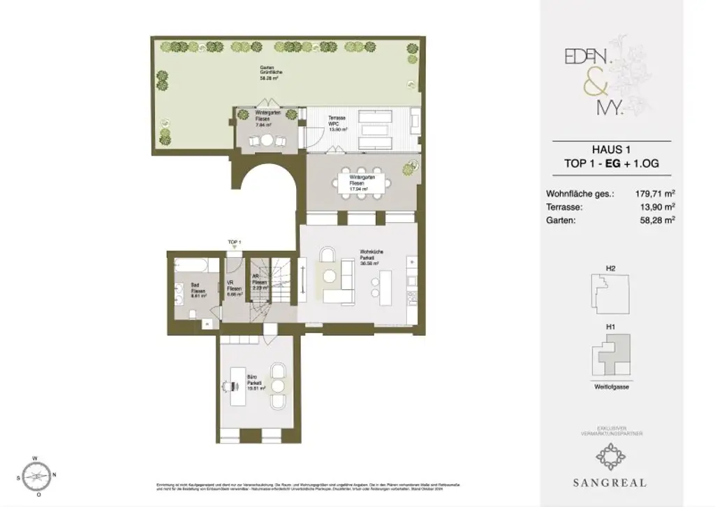 EDEN & IVY - 5-ZIMMER-GARTENWOHNUNG MIT VERTRÄUMTEN WINTERGARTEN