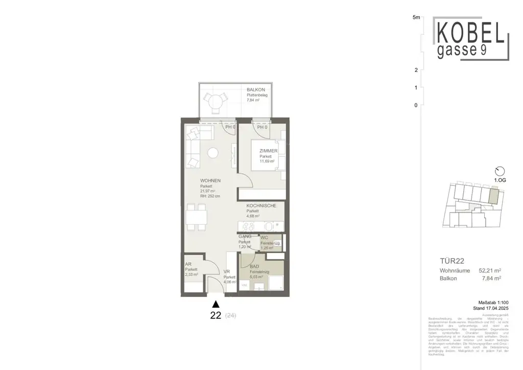 2-Zimmer-Wohnung mit Balkon