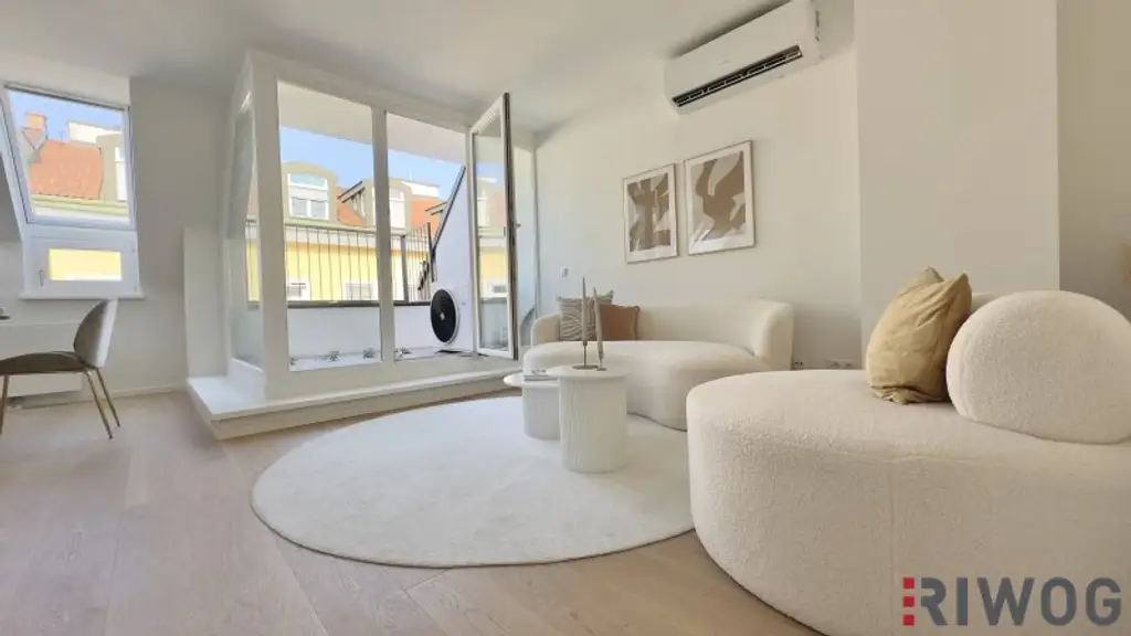 Neubau DG-Terrassenwohnung in Ruhelage | PKW-Stellplatz | 3 Min. zum Kutschkermarkt und zur U6 | 2 Min. zum Aumannplatz