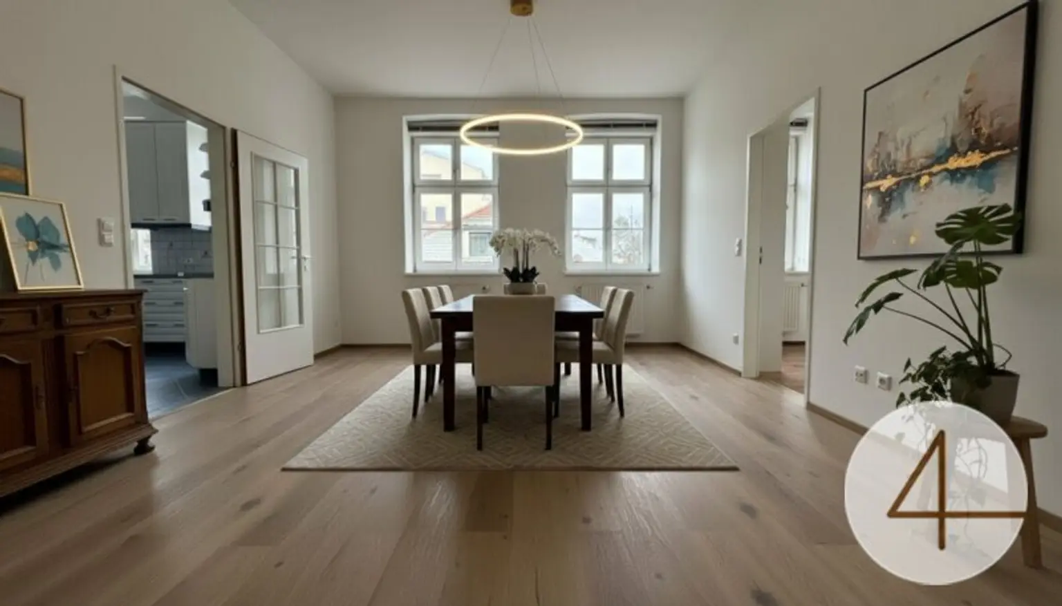 Wohnraum KI eingerichtet