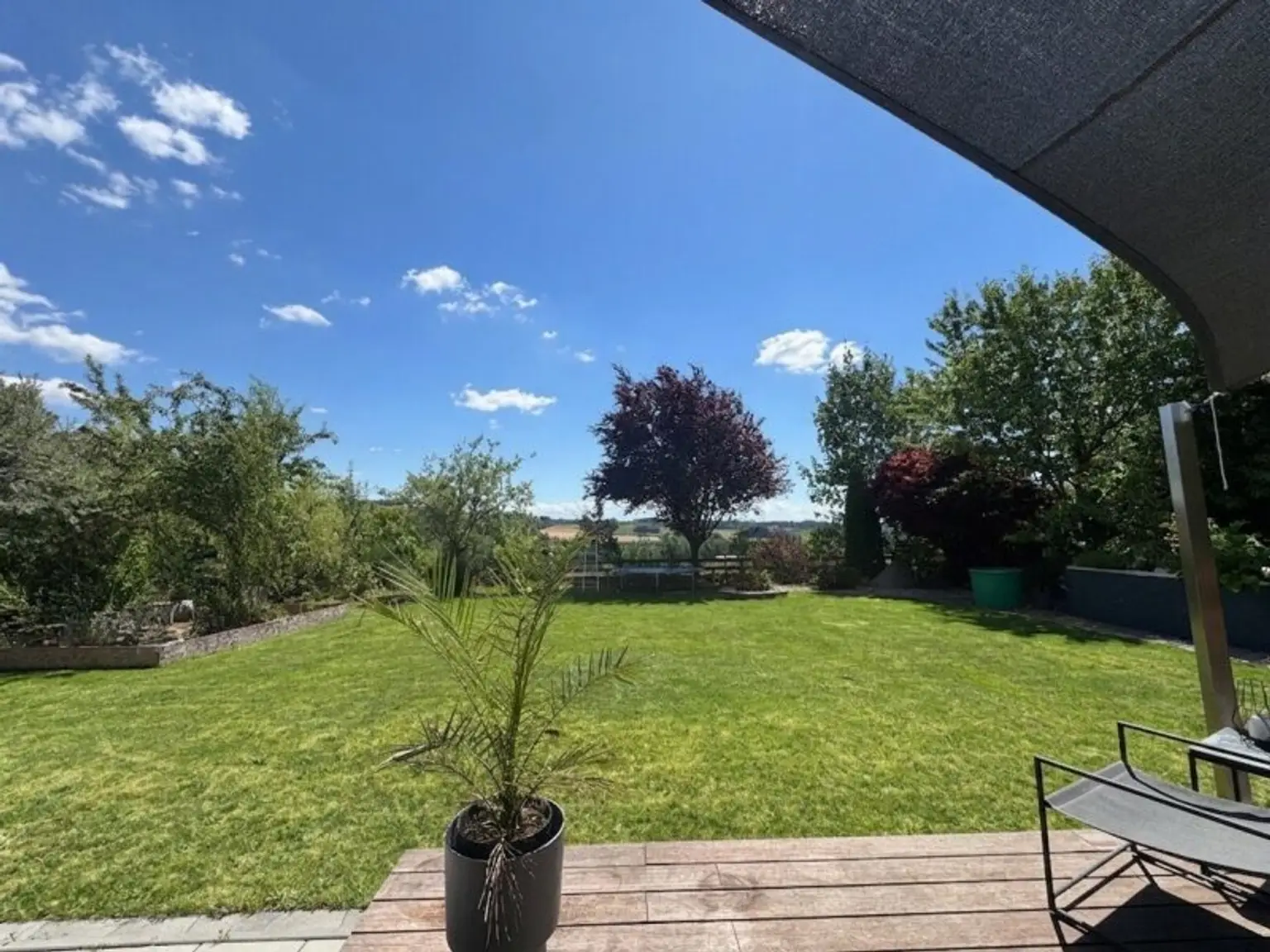 Blick von der Terrasse in den Garten