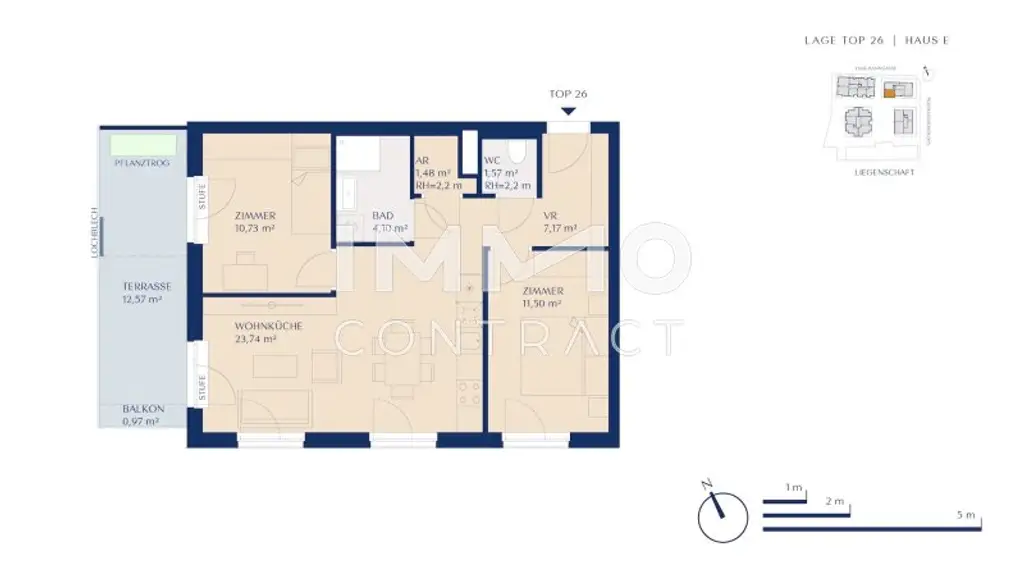 Wohnungsplan Wohnung 2 (links)