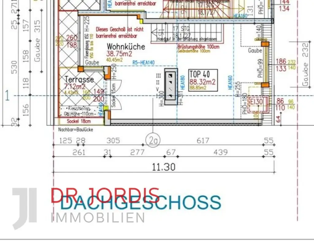Maisonette- Dachgeschosswohnung mit Terrasse und Fernblick bis Schönbrunn, möbliert