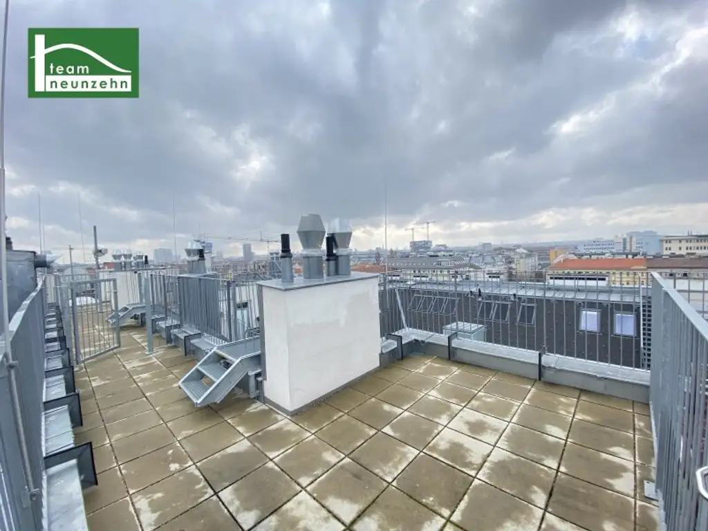 Klimatisierte Maisonette mit Dachterrasse in top Lage nahe U6, Millennium City und Donau! WG-geeignet!