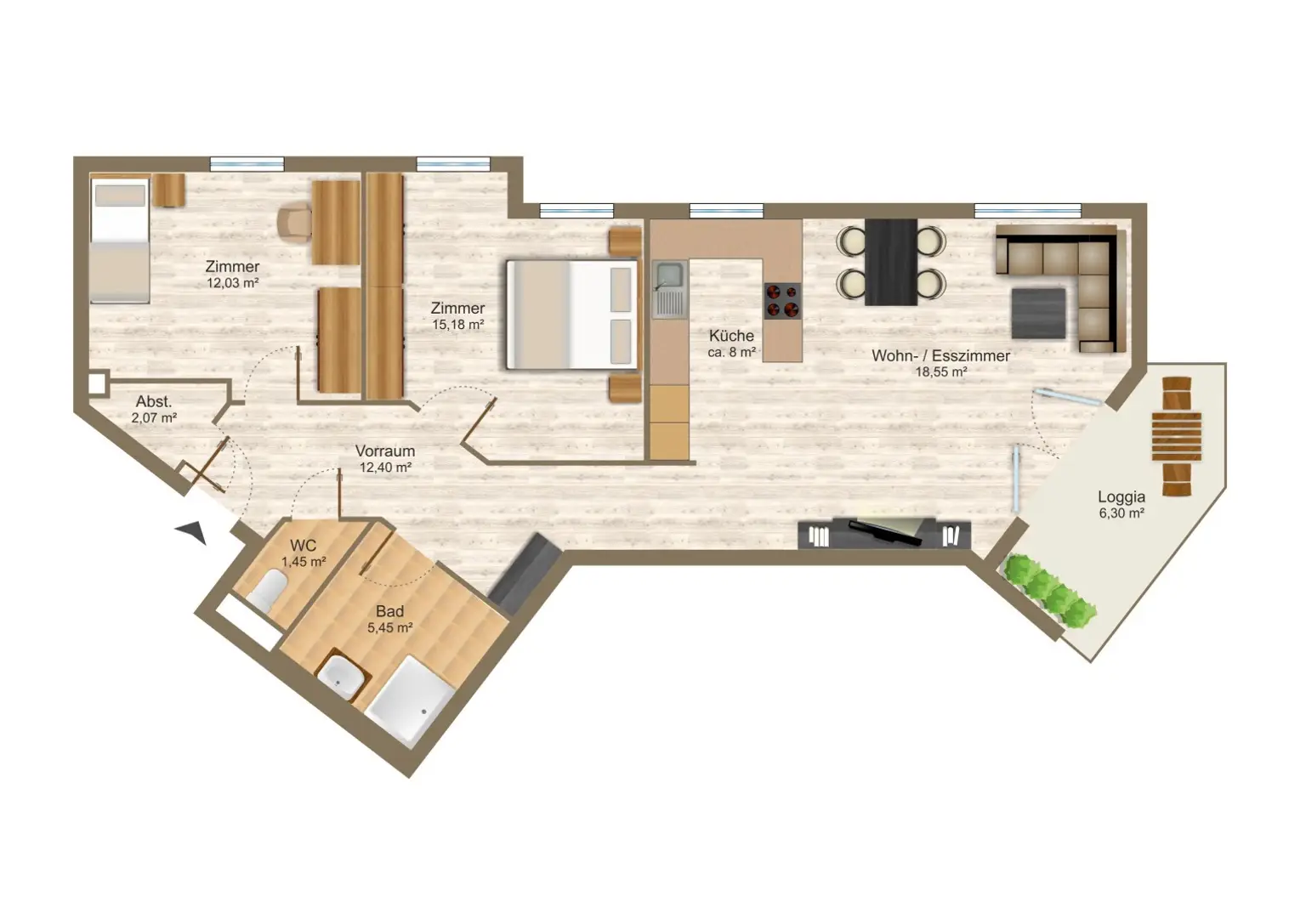 "Helle, Top-renovierte Eigentumswohnung mit Balkon & Garagenplatz – ruhig wohnen, zentral leben"