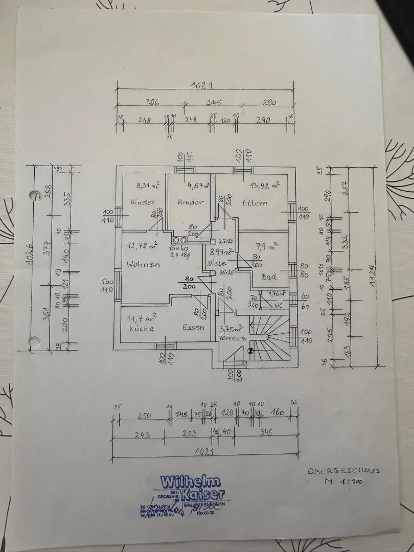 Grundriss Obergeschoss Wohnhaus