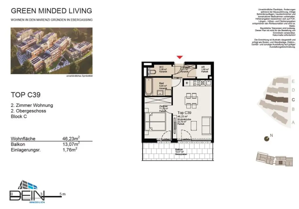 NEU! TRAUMHAFTE 2 ZIMMER NEUBAUWOHNUNG MIT EINEM BALKON IN EBERGASSING!