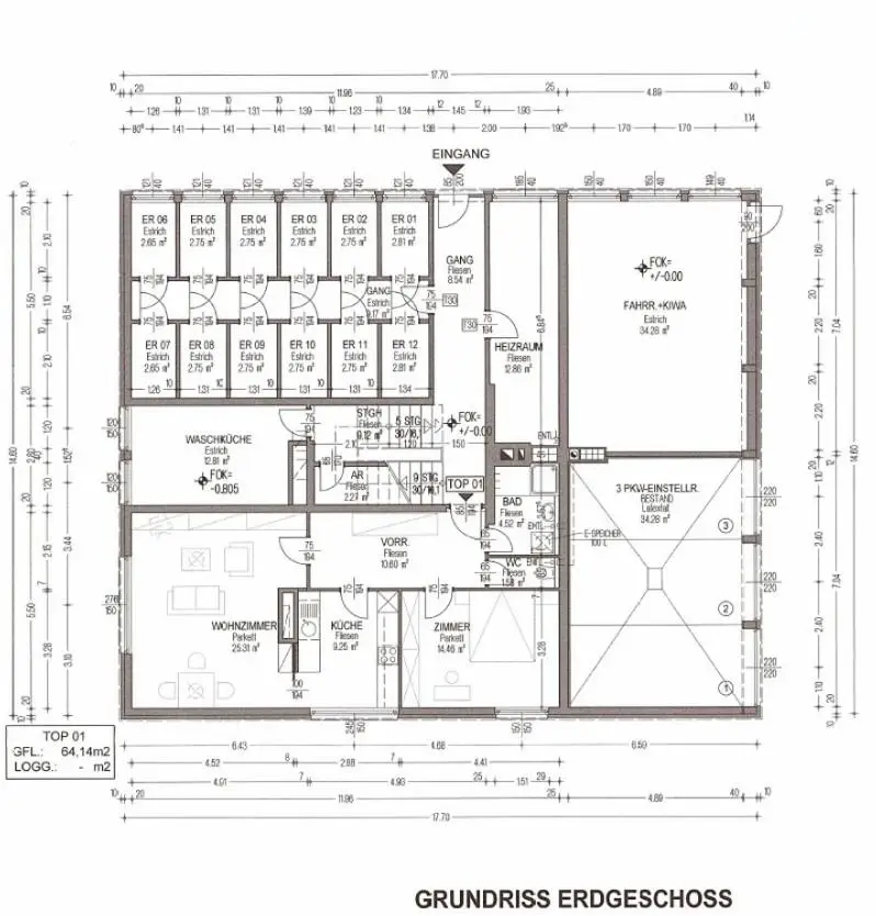 Grundriss Wohnhaus - Erdgeschoss
