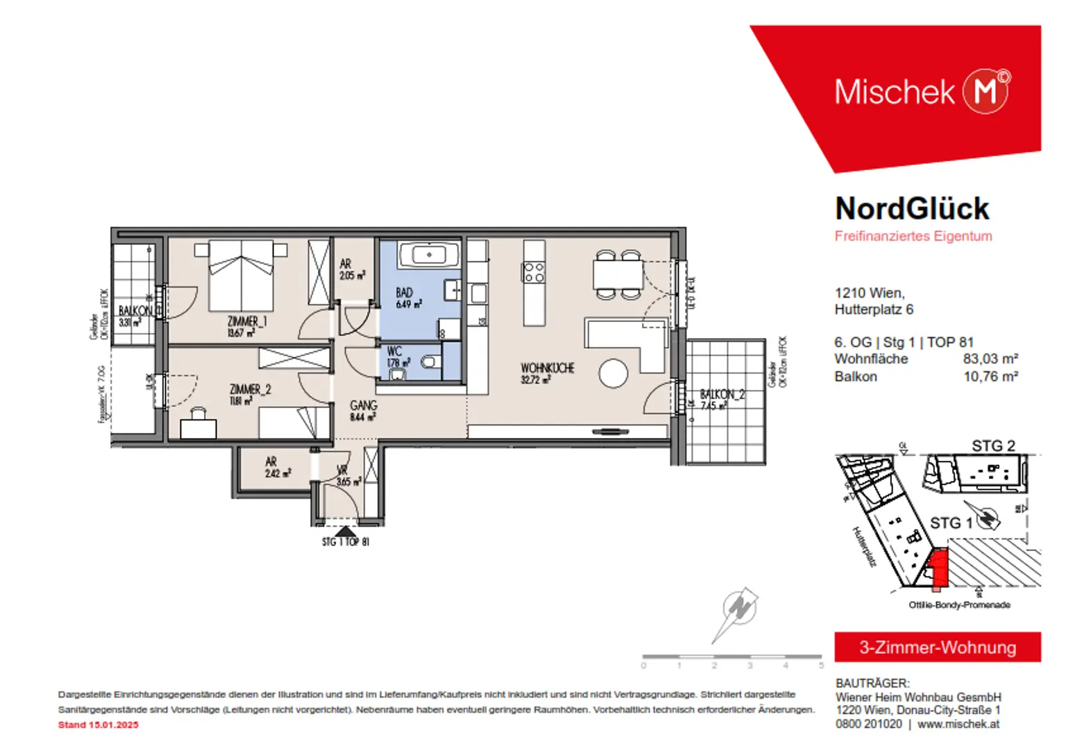 Sonnige 3-Zimmer-Wohnung mit Balkon – Provisionsfrei & bezugsfertig!