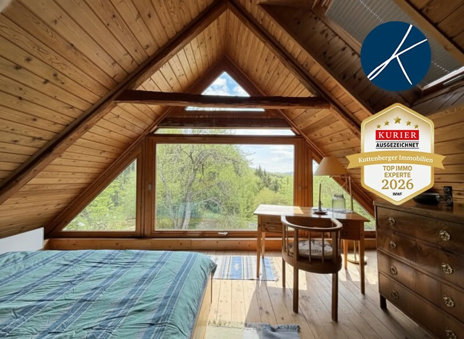 Schlafzimmer mit Panoramafenster...