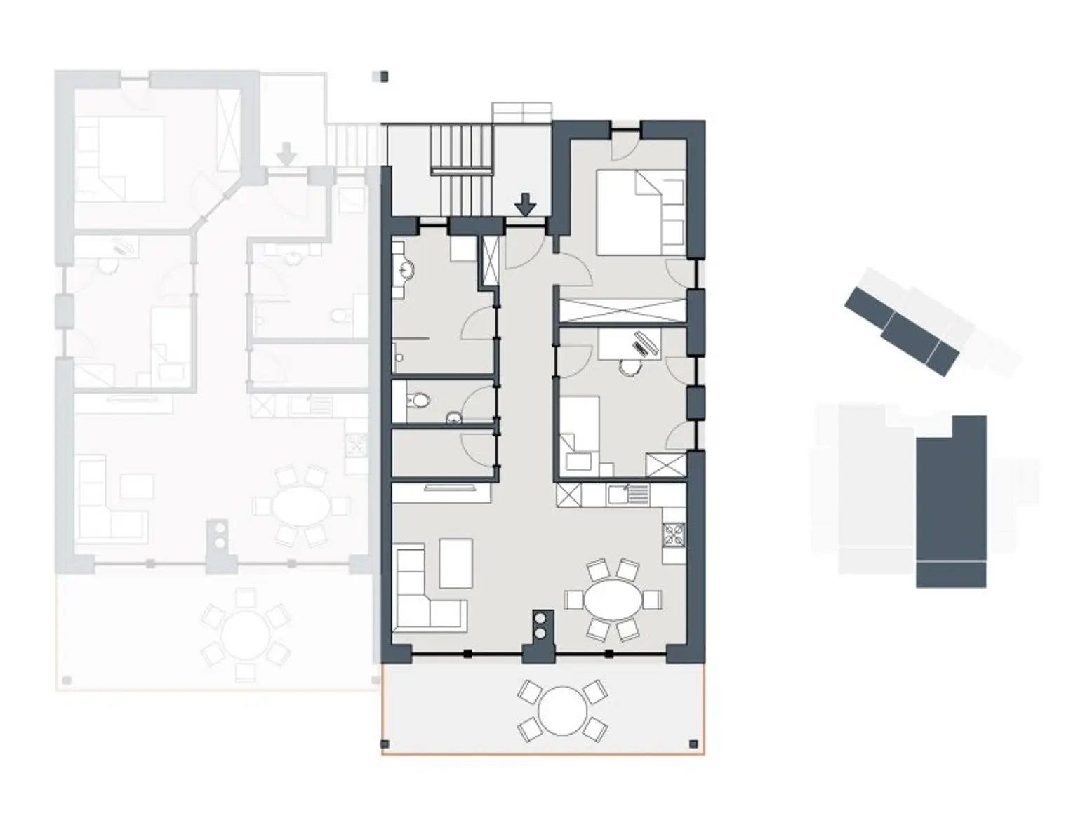 Grundriss Wohnung Obergeschoss Top4