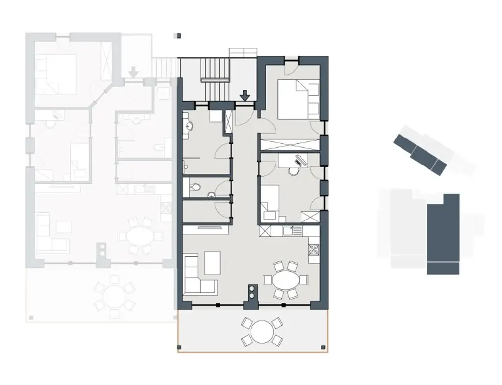 Grundriss Wohnung Obergeschoss Top4